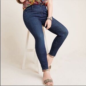 Anthropologie Pilcro Denim Dark High Rise Skinny Legging Jeans Plus Size 24W NWT